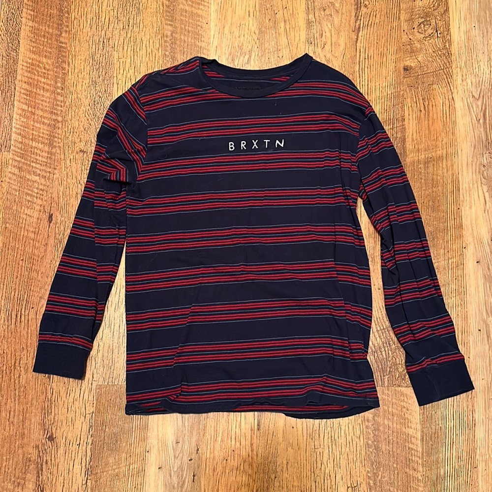 Brixton Blue and Red Long Sleeve Shirt